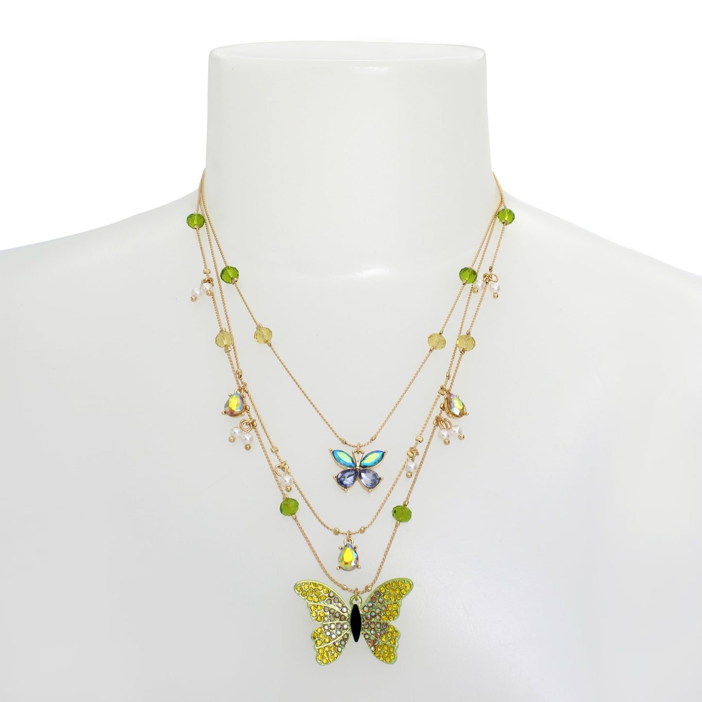 Urban Thread Womens Butterfly Charms Layered Necklace
