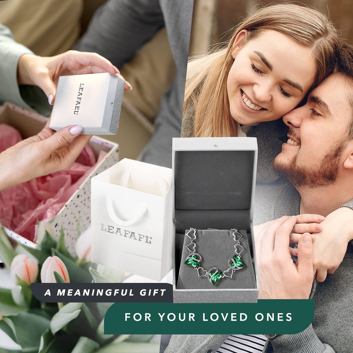 Urban Thread Infinity Love Heart Link Bracelets, Birthstone or Healing Stone Crystal Bracelet for Women, Silver Tone Jewelry Gifts for Her, 7-inch Chain and 2-inch Extender