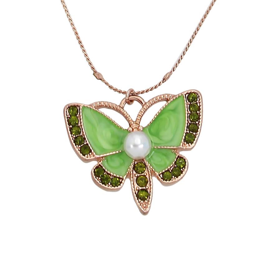 Urban Thread Womens Butterfly Charms Layered Necklace