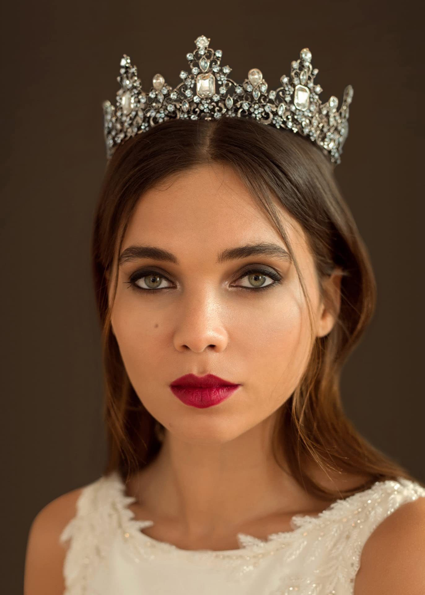 Urban Thread Queen Crown for Women - Baroque Wedding Tiaras and Crowns, Jeweled Tiara Crown, Prom Birthday Halloween Hair Accessories