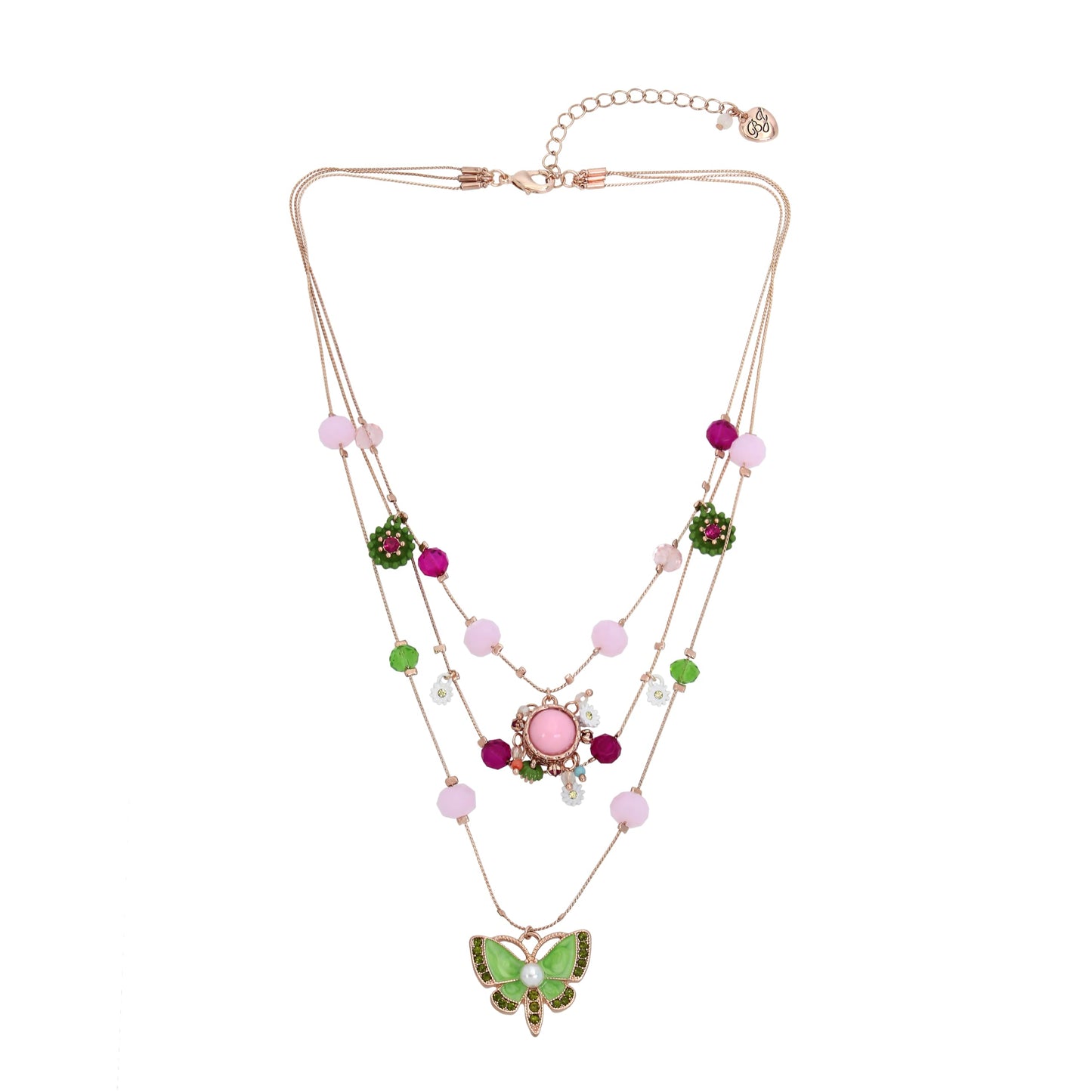 Urban Thread Womens Butterfly Charms Layered Necklace