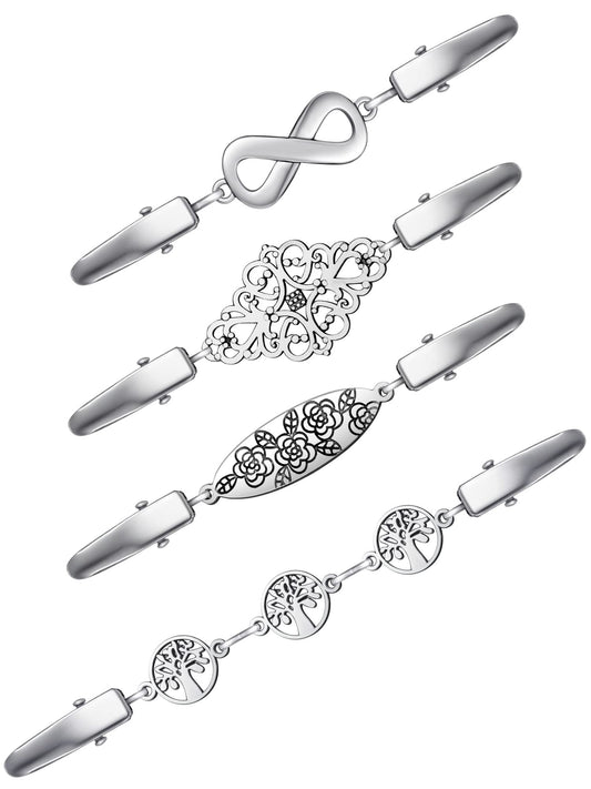 4 Pieces Vintage Sweater Shawl Clips Retro Cardigan Collar Dress Shirt Brooch Clips for Women Wearing, 4 Styles