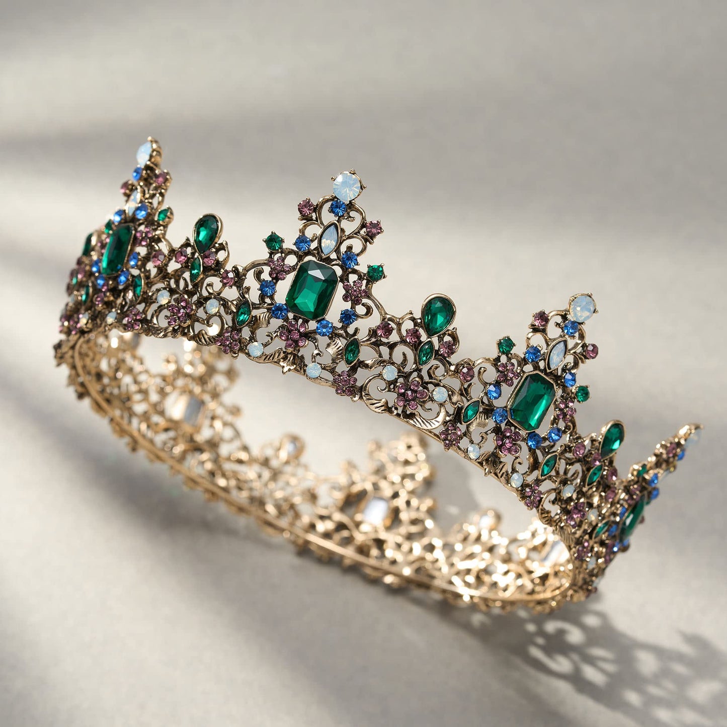 Urban Thread Queen Crown for Women - Baroque Wedding Tiaras and Crowns, Jeweled Tiara Crown, Prom Birthday Halloween Hair Accessories