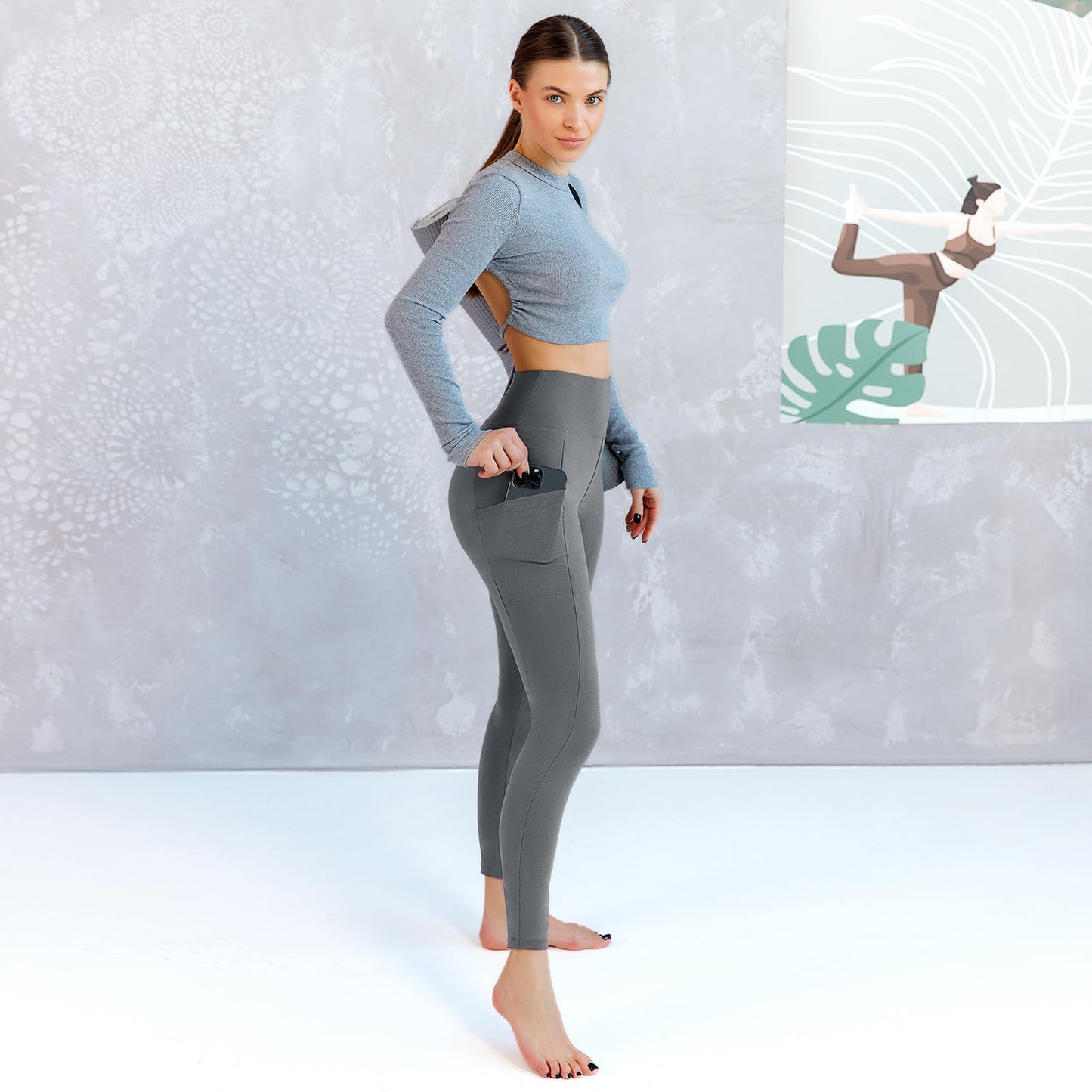 Walifrey Leggings with Pockets for Women, High Waisted Buttery Soft Womens Leggings for Gym Yoga Workout