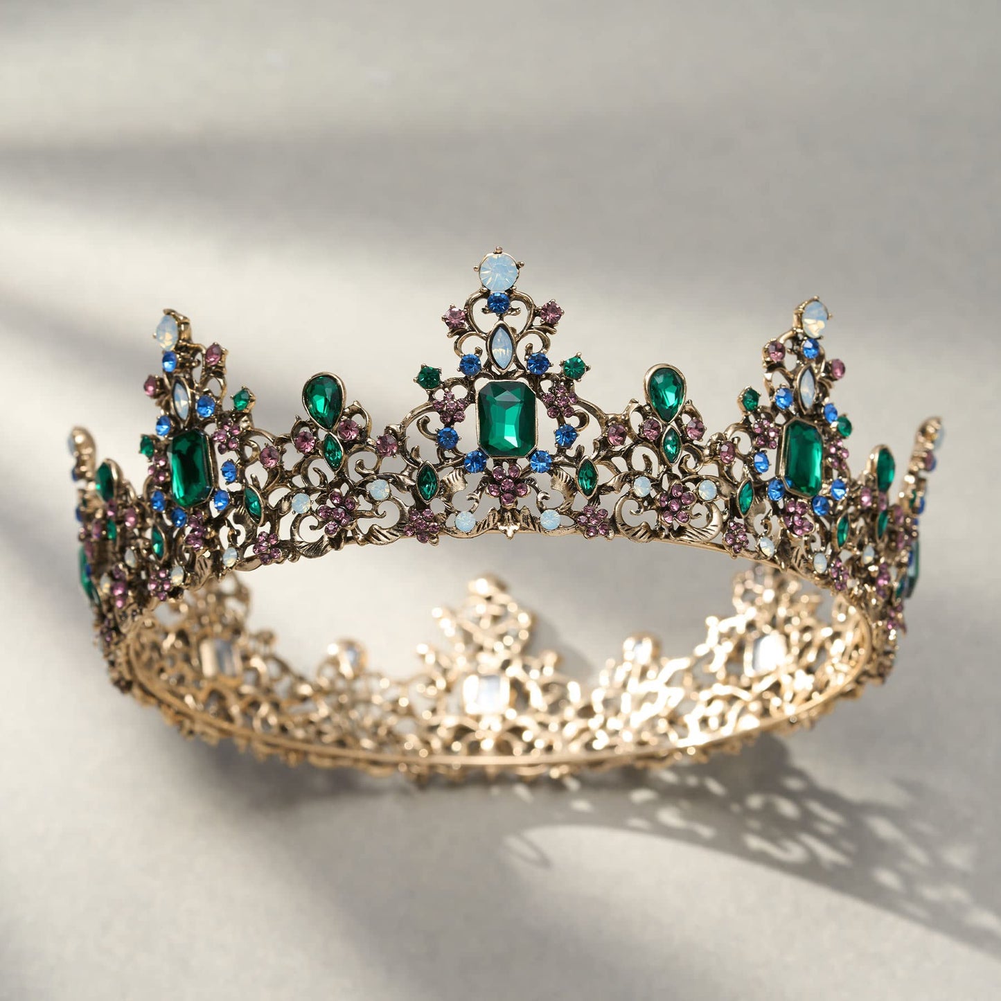 Urban Thread Queen Crown for Women - Baroque Wedding Tiaras and Crowns, Jeweled Tiara Crown, Prom Birthday Halloween Hair Accessories