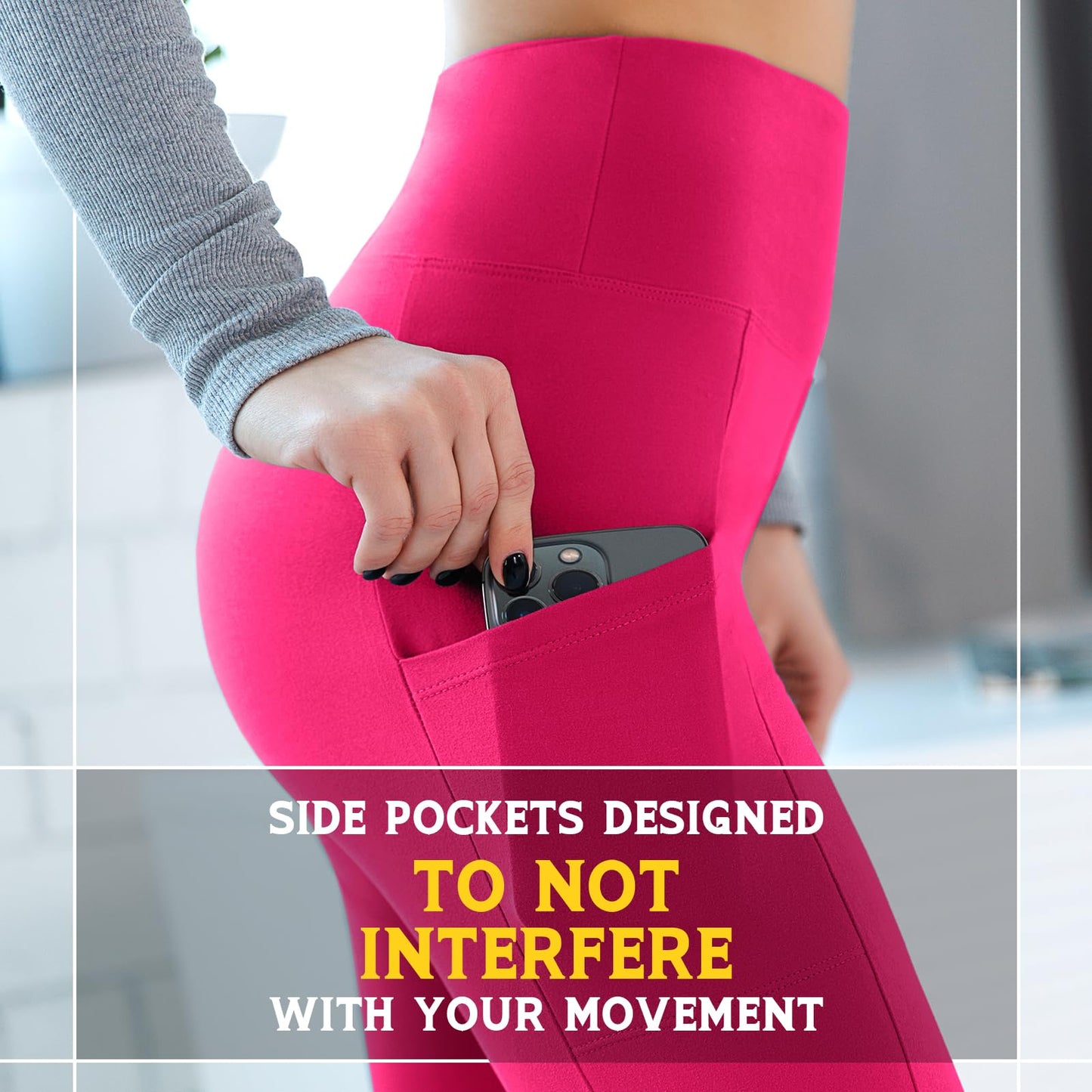 Walifrey Leggings with Pockets for Women, High Waisted Buttery Soft Womens Leggings for Gym Yoga Workout