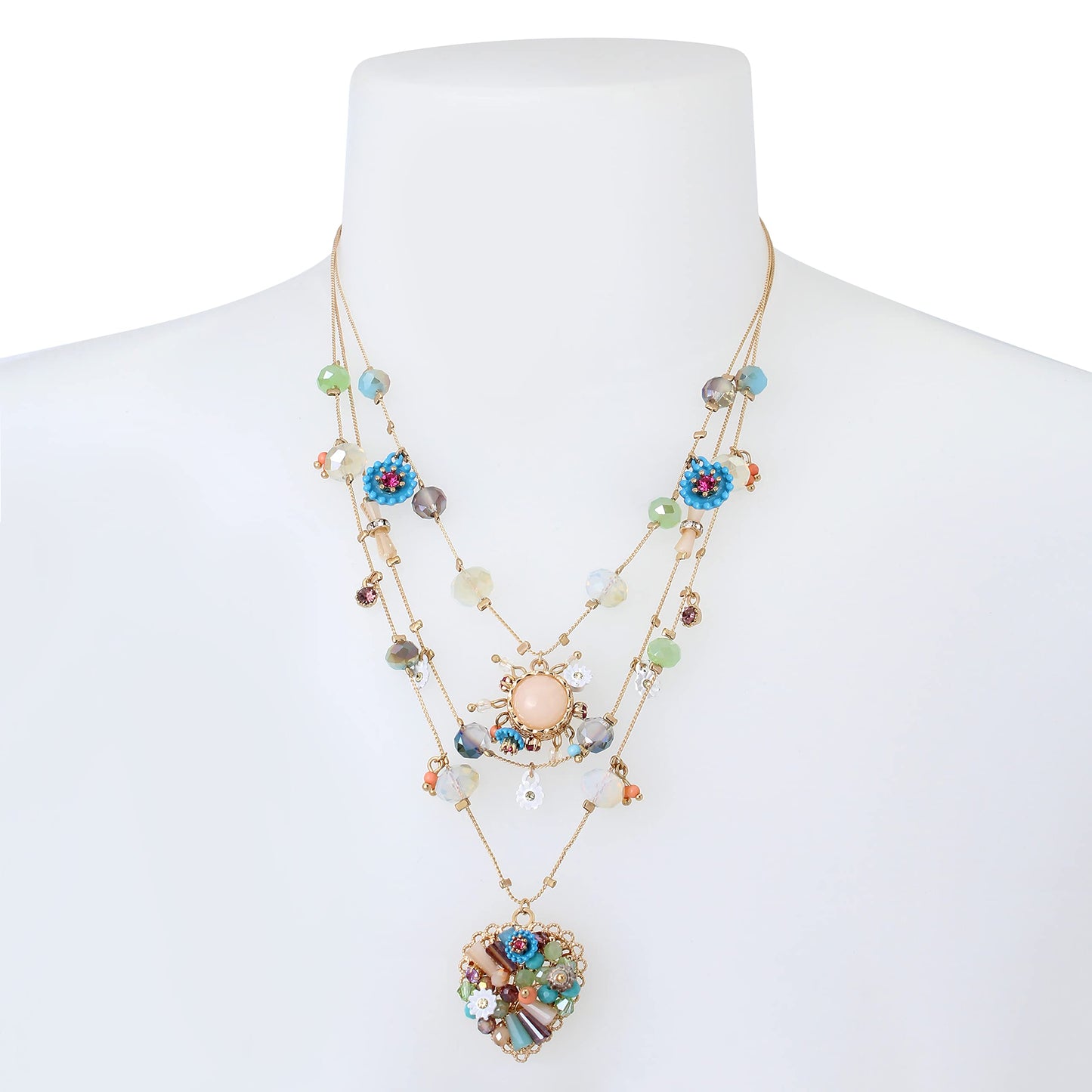 Urban Thread Womens Butterfly Charms Layered Necklace
