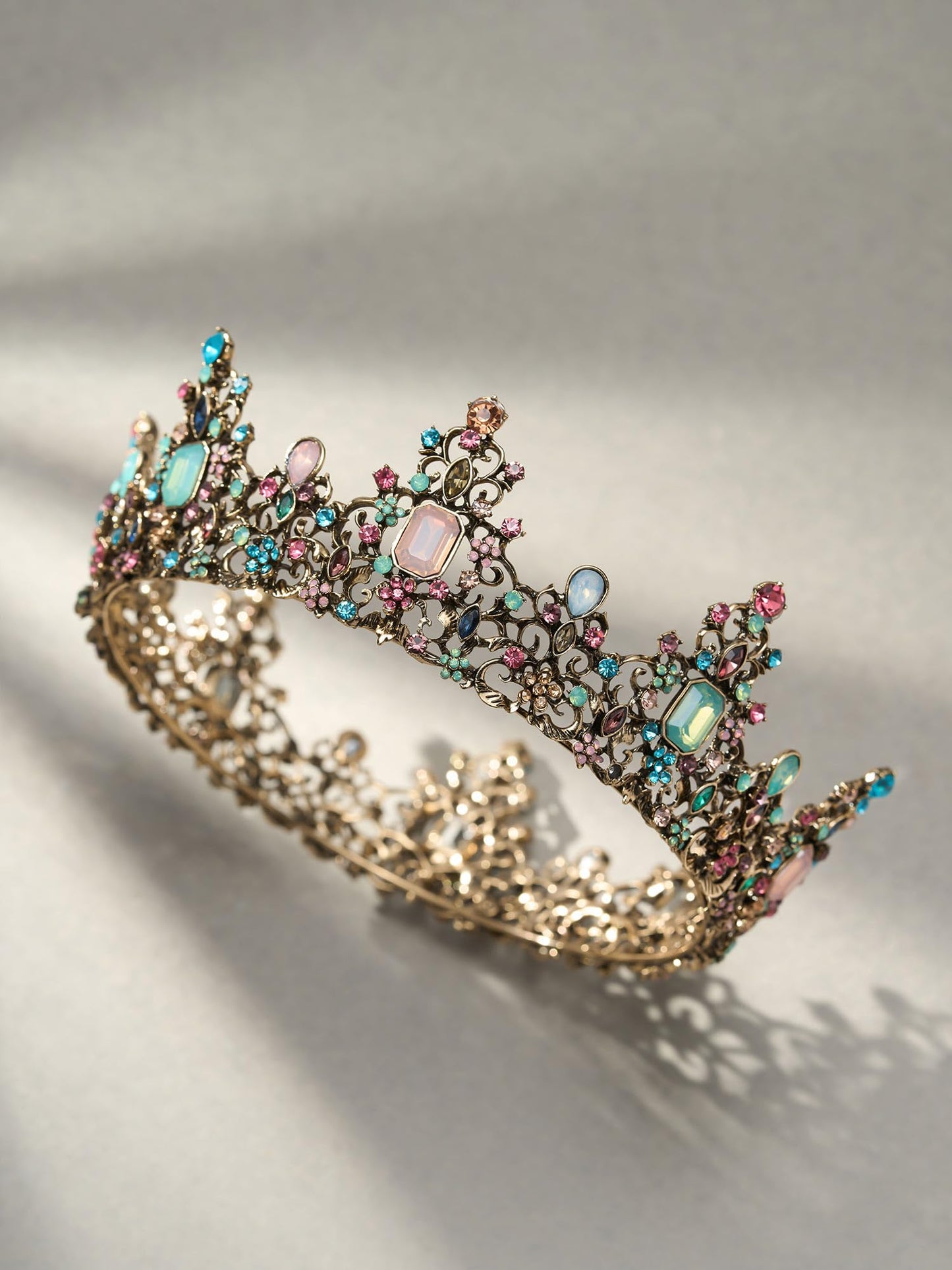 Urban Thread Queen Crown for Women - Baroque Wedding Tiaras and Crowns, Jeweled Tiara Crown, Prom Birthday Halloween Hair Accessories