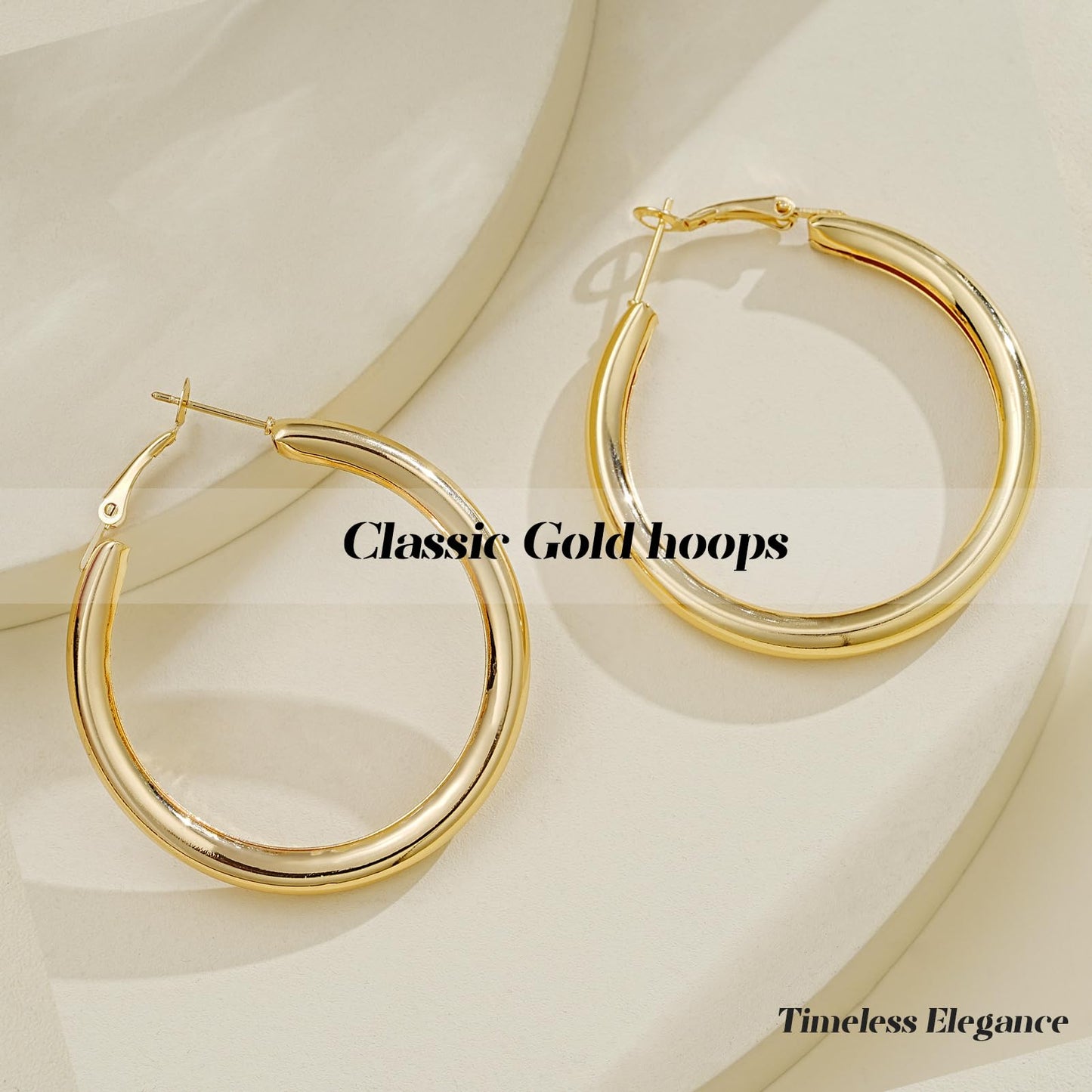 42 Pairs Gold Hoop Earrings Set for Women, Fashion Chunky Pearl Earrings Multipack Twisted Statement Earring Pack, Hypoallergenic Small Big Hoops Earrings for Birthday Party