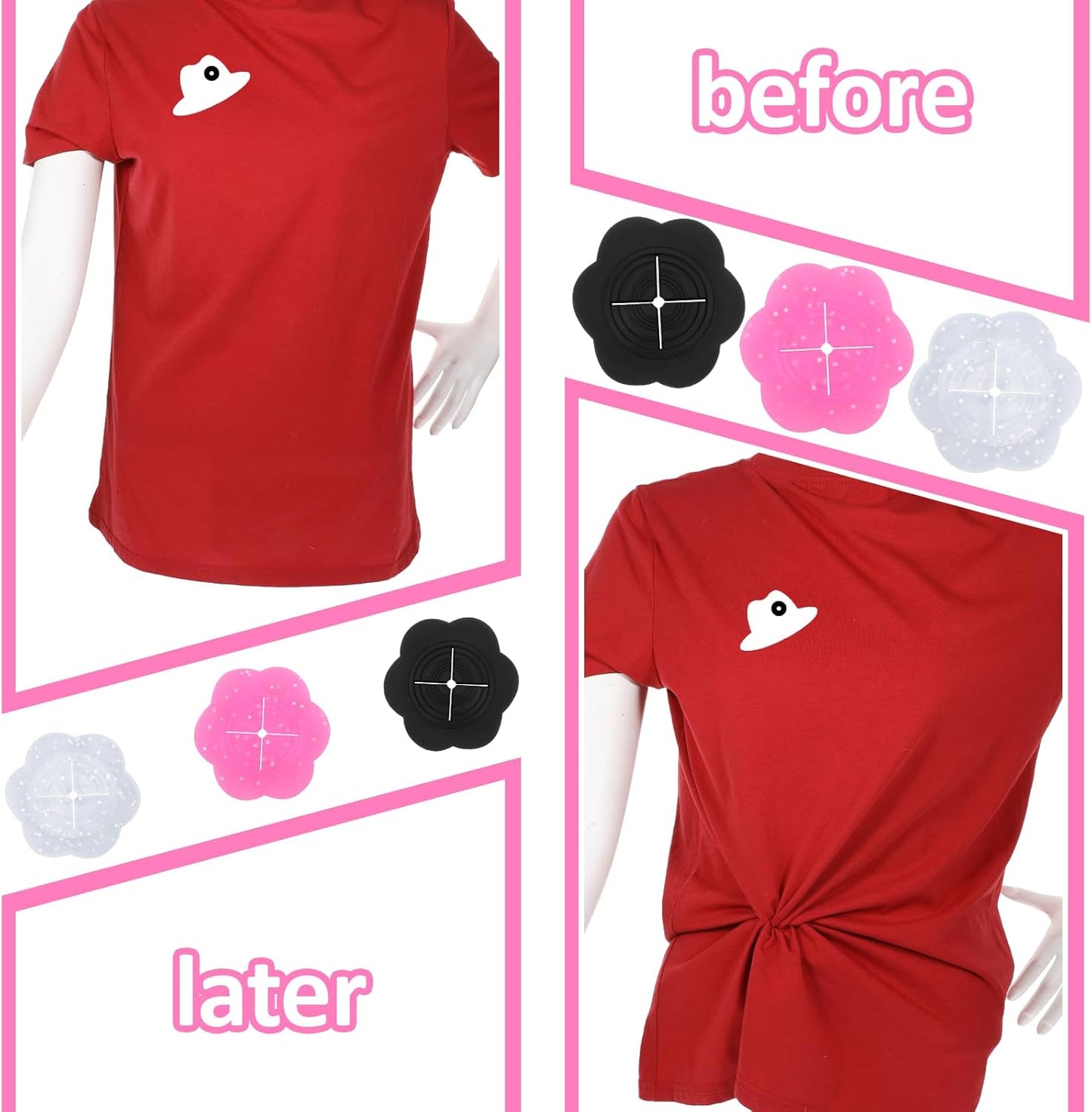 6 PCS Shirt Clips for Women Clothing, Shirt Clip Back Cinch Waist Cincher Clip Concealed Cincher Clip Pants Clips to Tighten Waist Cinch Clips for Dresses, T-Shirts, Women Clothing Fashion Accessories