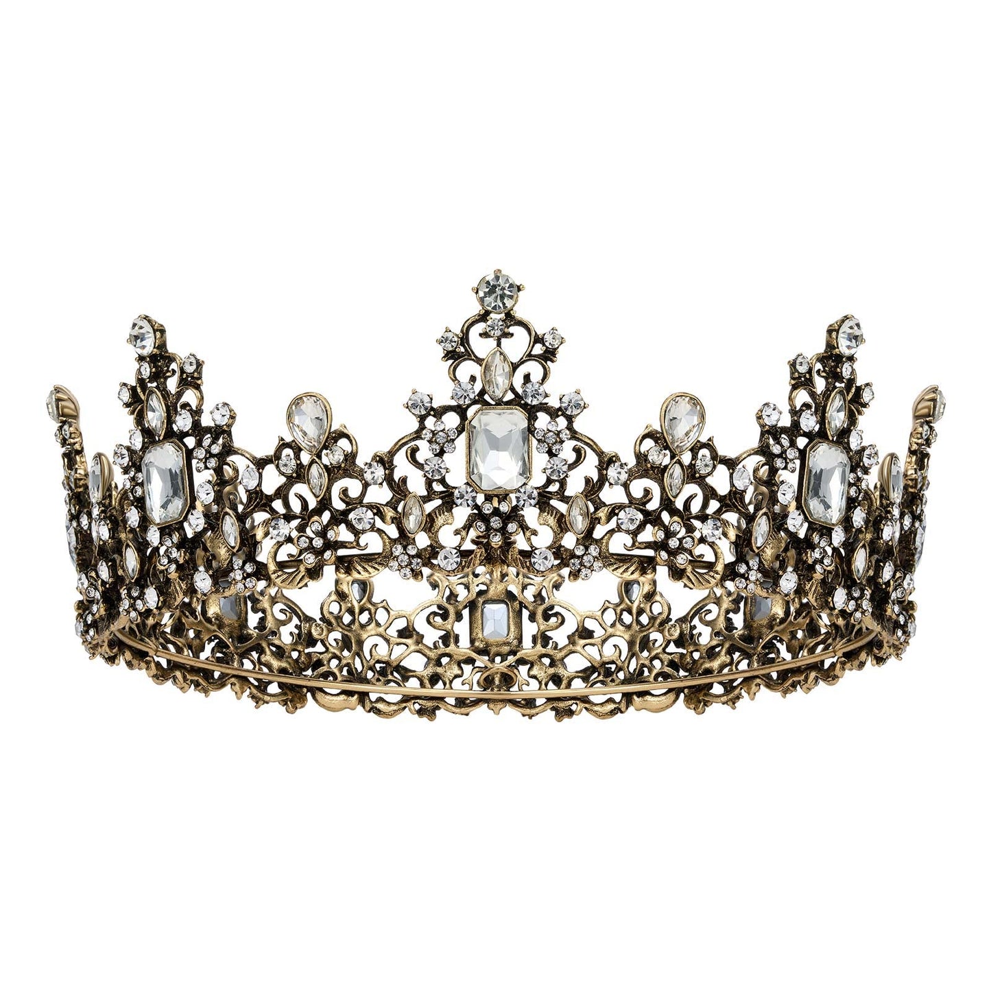Urban Thread Queen Crown for Women - Baroque Wedding Tiaras and Crowns, Jeweled Tiara Crown, Prom Birthday Halloween Hair Accessories