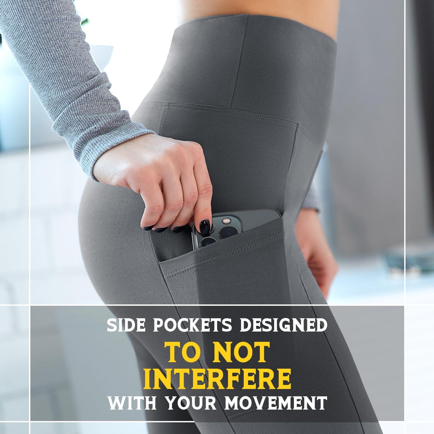 Walifrey Leggings with Pockets for Women, High Waisted Buttery Soft Womens Leggings for Gym Yoga Workout