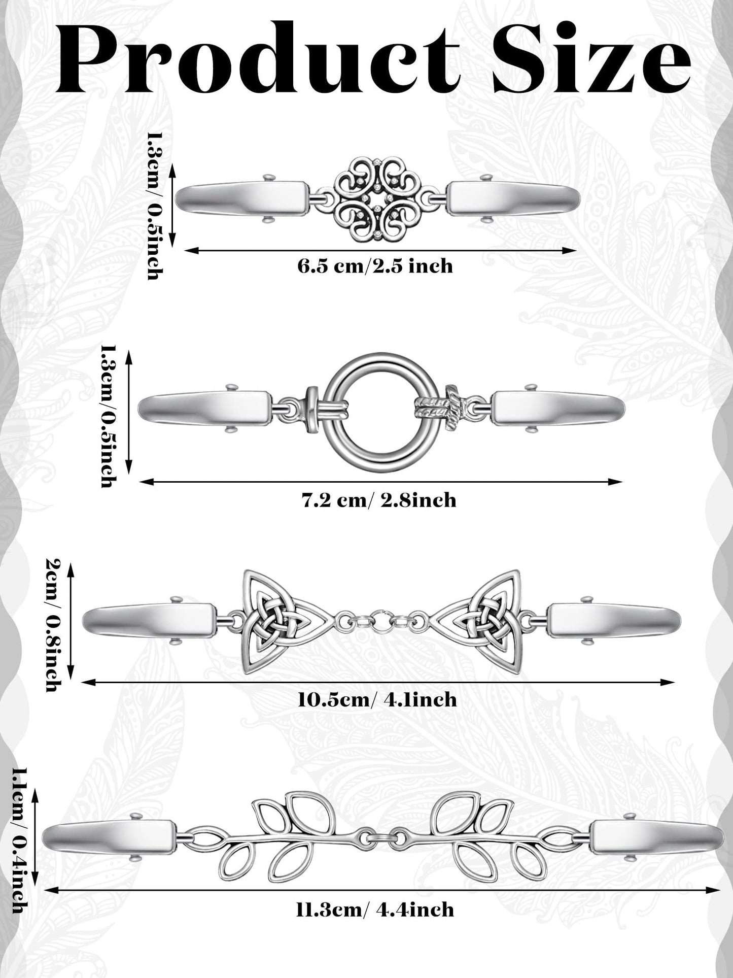 4 Pieces Vintage Sweater Shawl Clips Retro Cardigan Collar Dress Shirt Brooch Clips for Women Wearing, 4 Styles