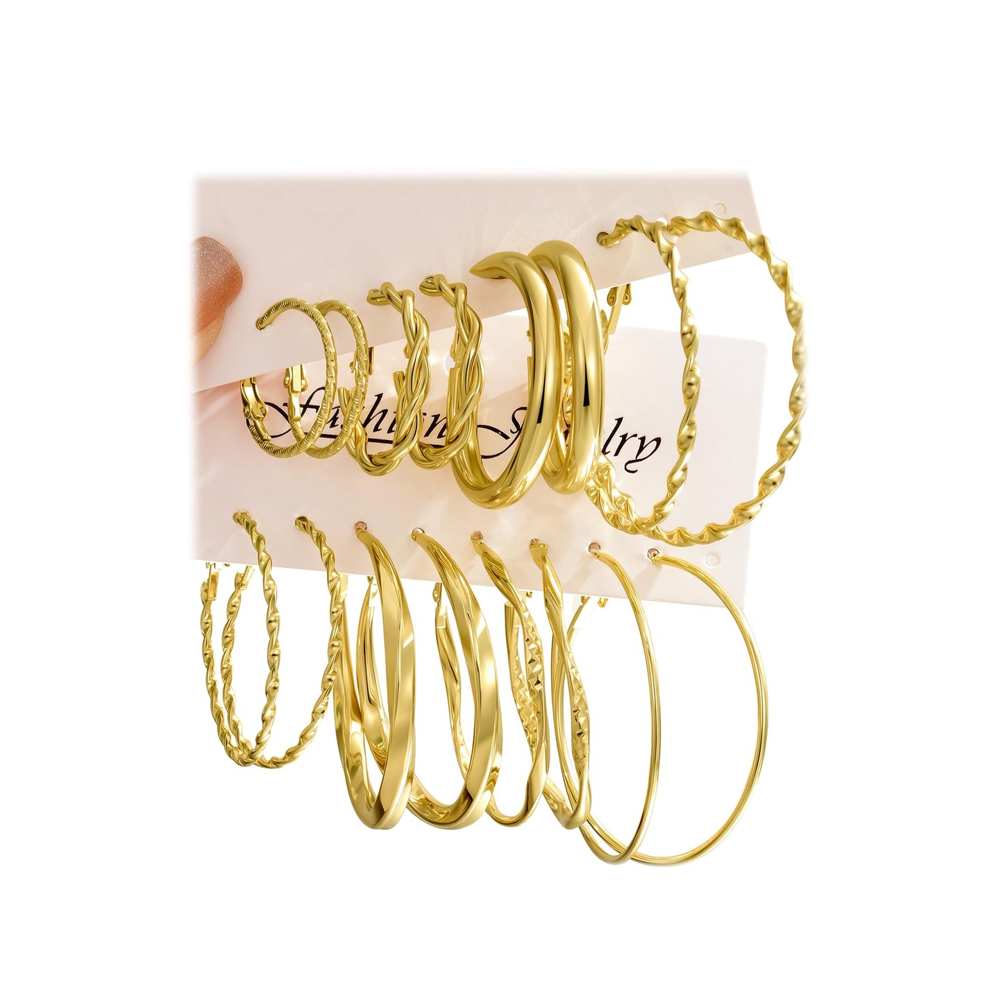 42 Pairs Gold Hoop Earrings Set for Women, Fashion Chunky Pearl Earrings Multipack Twisted Statement Earring Pack, Hypoallergenic Small Big Hoops Earrings for Birthday Party