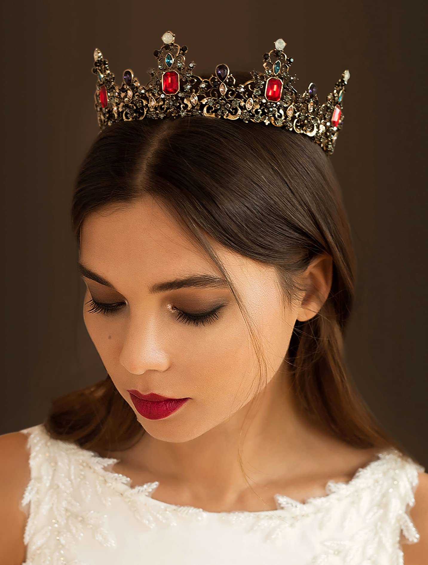 Urban Thread Queen Crown for Women - Baroque Wedding Tiaras and Crowns, Jeweled Tiara Crown, Prom Birthday Halloween Hair Accessories
