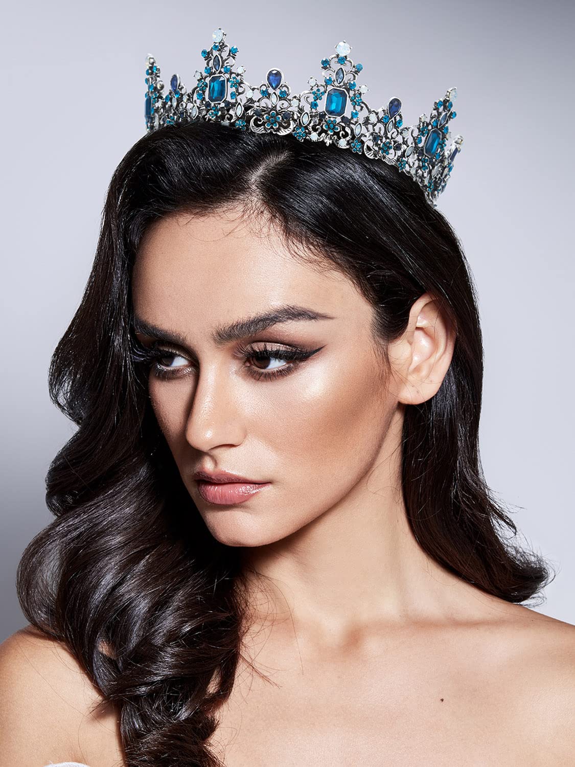 Urban Thread Queen Crown for Women - Baroque Wedding Tiaras and Crowns, Jeweled Tiara Crown, Prom Birthday Halloween Hair Accessories