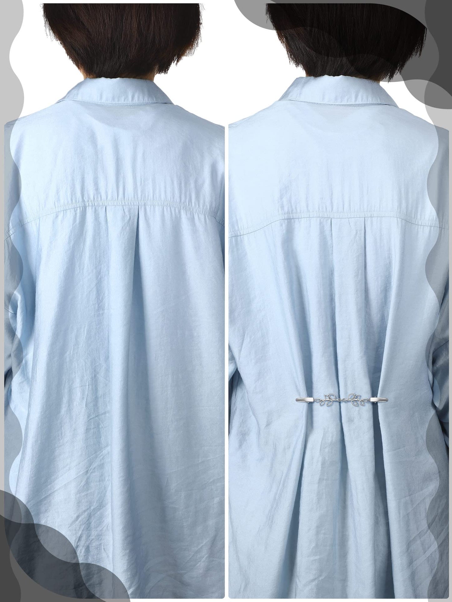 4 Pieces Vintage Sweater Shawl Clips Retro Cardigan Collar Dress Shirt Brooch Clips for Women Wearing, 4 Styles