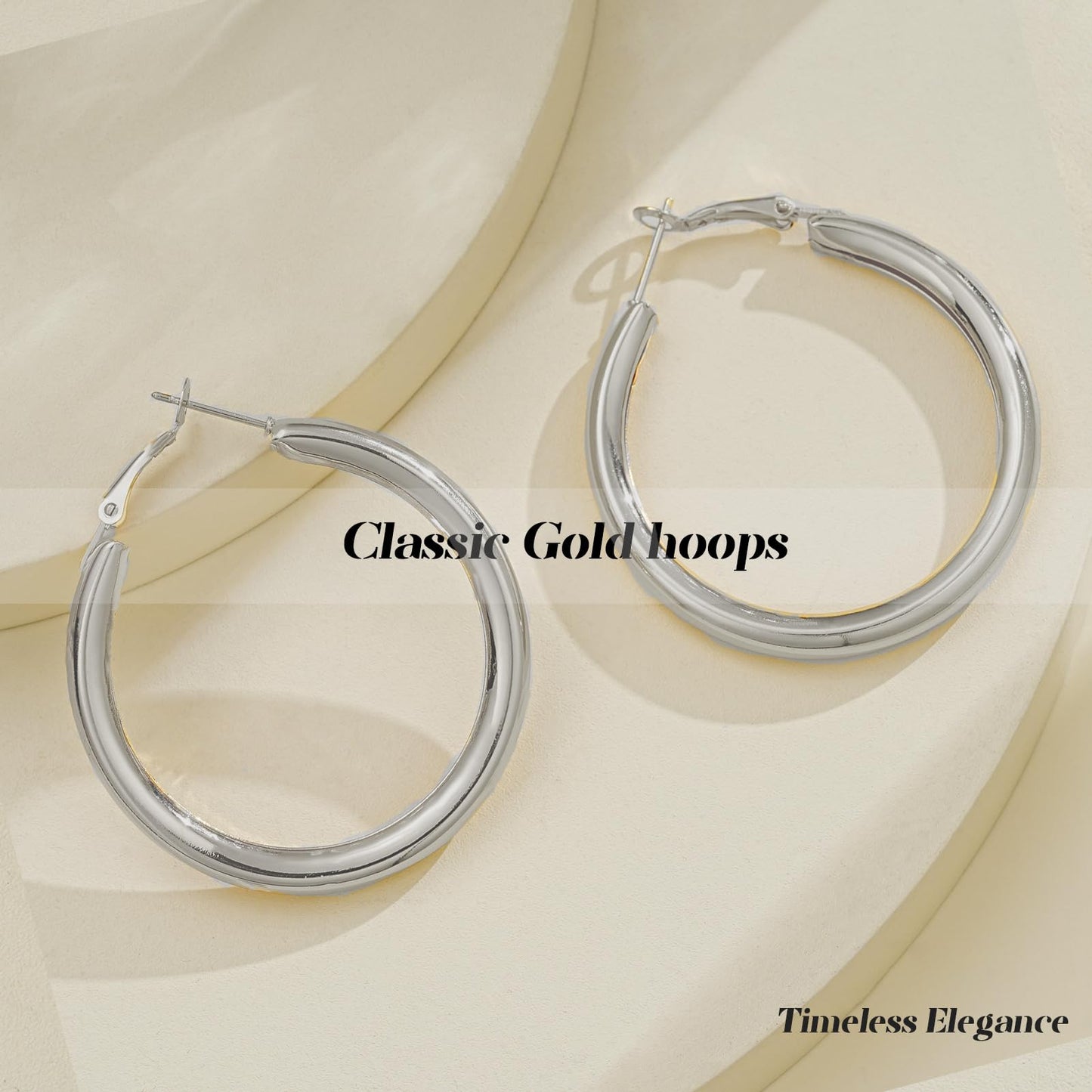 42 Pairs Gold Hoop Earrings Set for Women, Fashion Chunky Pearl Earrings Multipack Twisted Statement Earring Pack, Hypoallergenic Small Big Hoops Earrings for Birthday Party