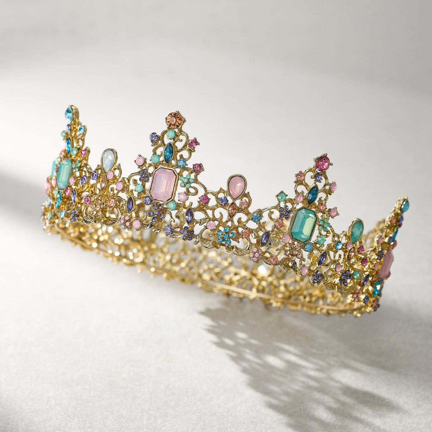 Urban Thread Queen Crown for Women - Baroque Wedding Tiaras and Crowns, Jeweled Tiara Crown, Prom Birthday Halloween Hair Accessories