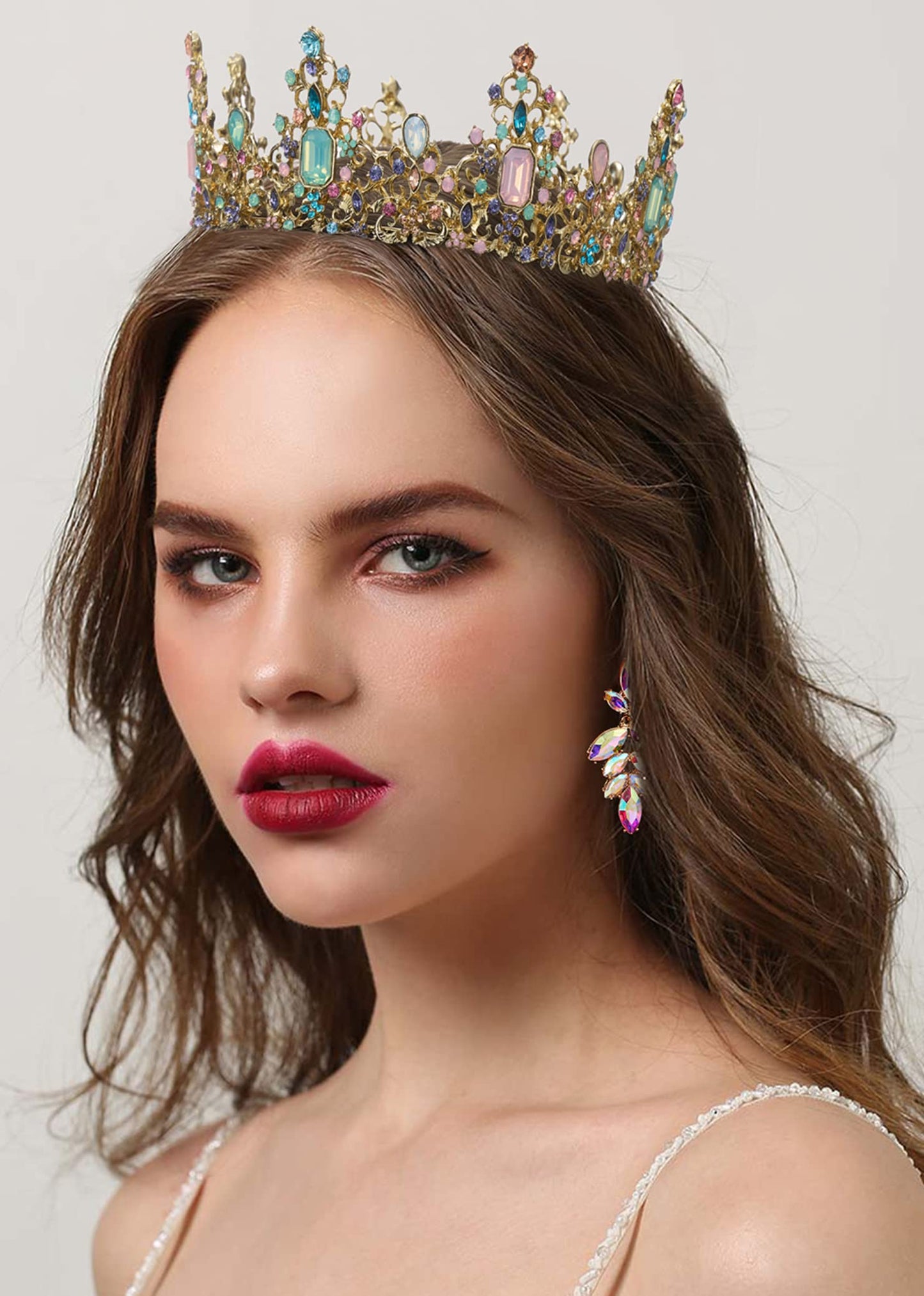 Urban Thread Queen Crown for Women - Baroque Wedding Tiaras and Crowns, Jeweled Tiara Crown, Prom Birthday Halloween Hair Accessories