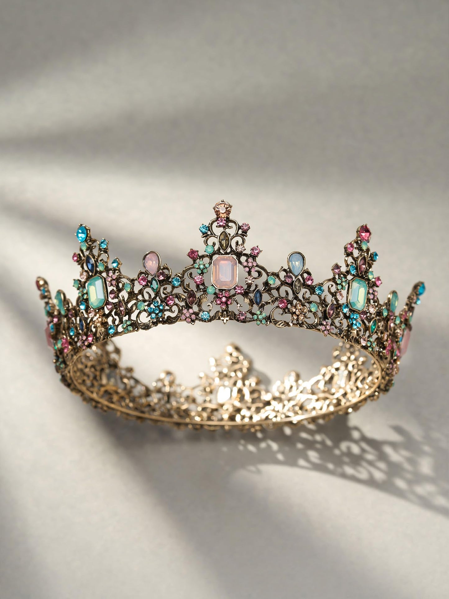 Urban Thread Queen Crown for Women - Baroque Wedding Tiaras and Crowns, Jeweled Tiara Crown, Prom Birthday Halloween Hair Accessories