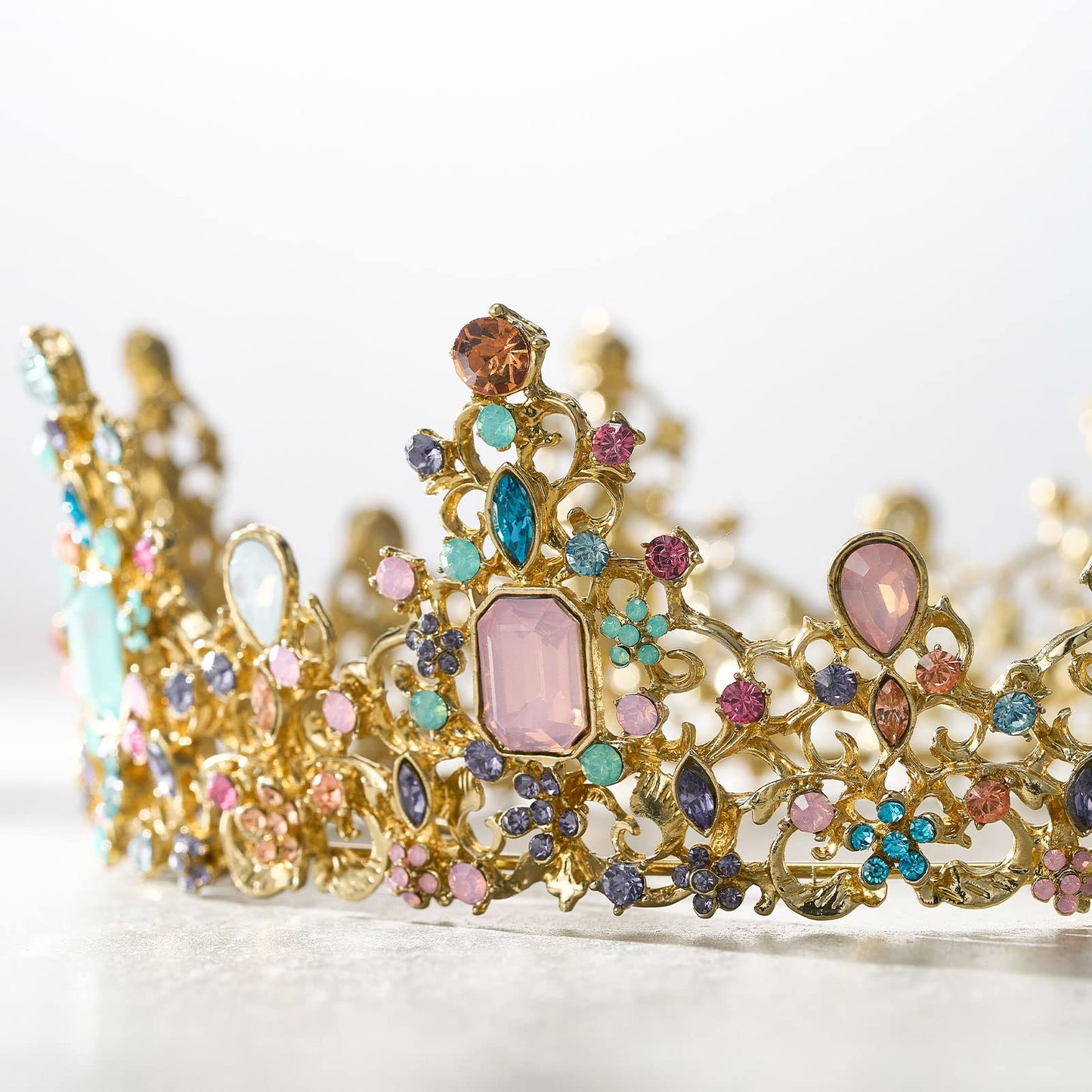 Urban Thread Queen Crown for Women - Baroque Wedding Tiaras and Crowns, Jeweled Tiara Crown, Prom Birthday Halloween Hair Accessories