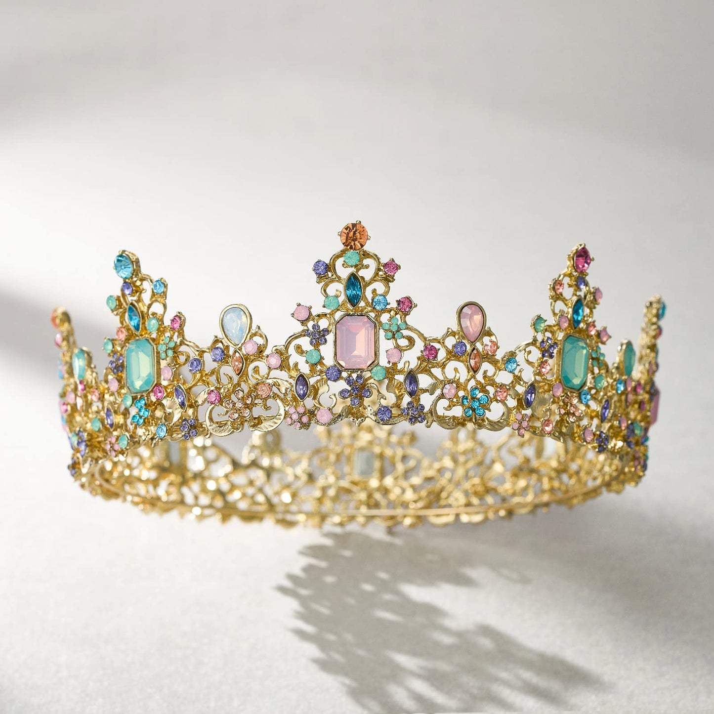 Urban Thread Queen Crown for Women - Baroque Wedding Tiaras and Crowns, Jeweled Tiara Crown, Prom Birthday Halloween Hair Accessories