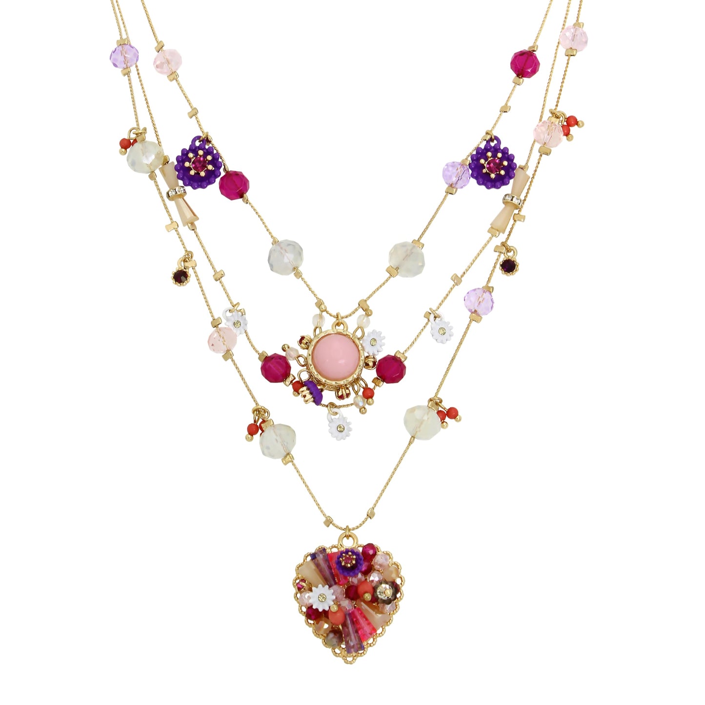 Urban Thread Womens Butterfly Charms Layered Necklace