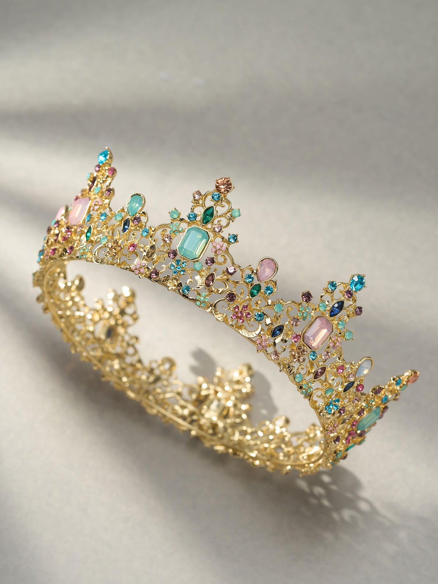 Urban Thread Queen Crown for Women - Baroque Wedding Tiaras and Crowns, Jeweled Tiara Crown, Prom Birthday Halloween Hair Accessories