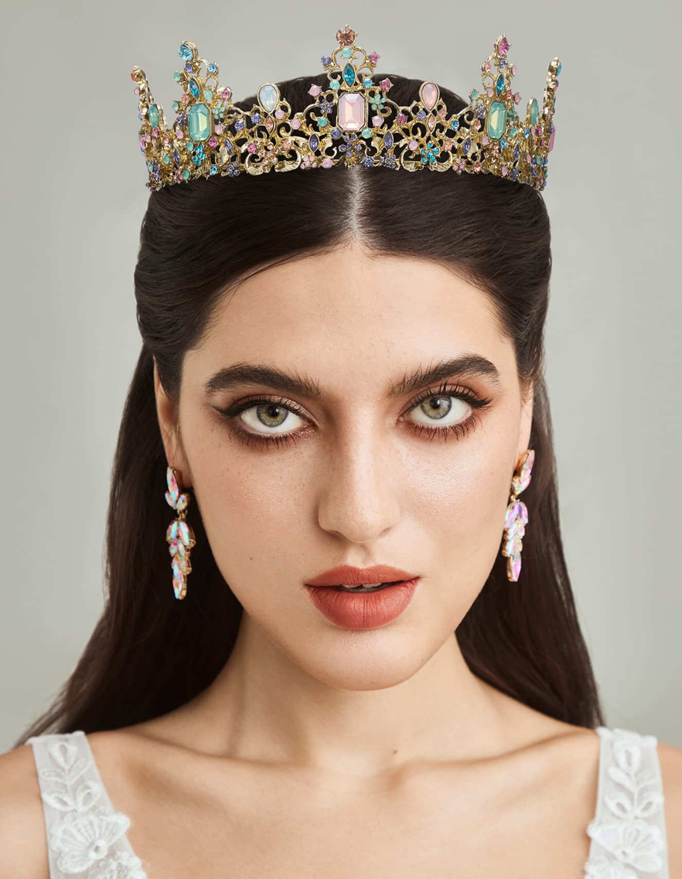 Urban Thread Queen Crown for Women - Baroque Wedding Tiaras and Crowns, Jeweled Tiara Crown, Prom Birthday Halloween Hair Accessories