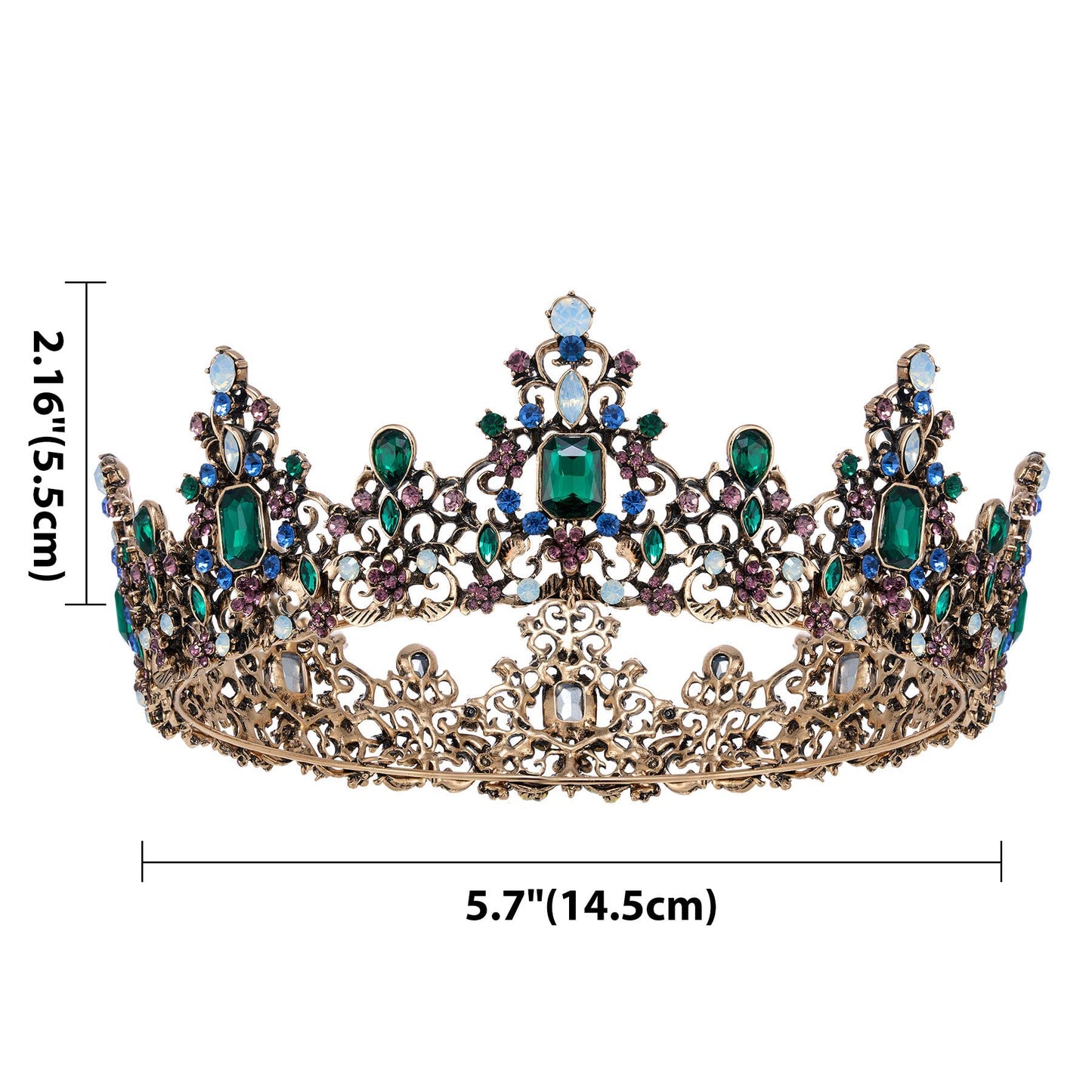Urban Thread Queen Crown for Women - Baroque Wedding Tiaras and Crowns, Jeweled Tiara Crown, Prom Birthday Halloween Hair Accessories