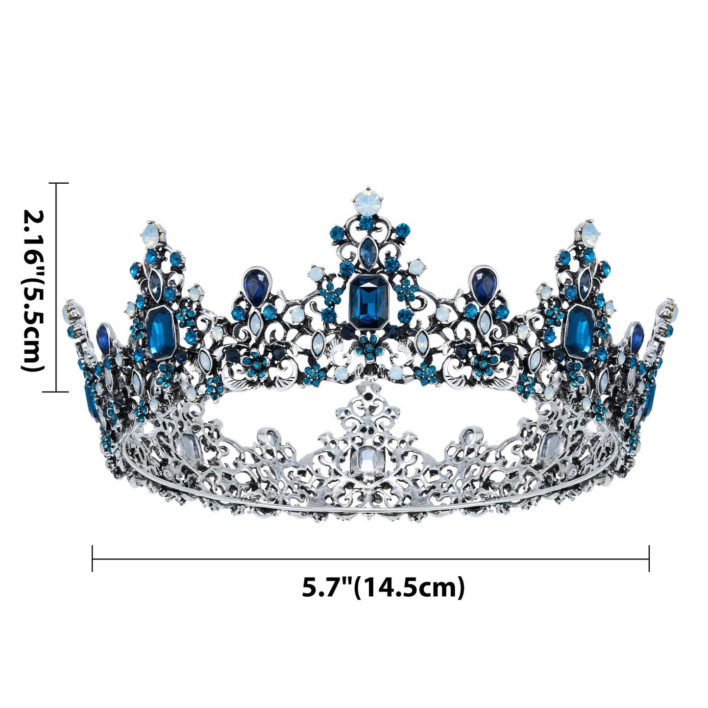 Urban Thread Queen Crown for Women - Baroque Wedding Tiaras and Crowns, Jeweled Tiara Crown, Prom Birthday Halloween Hair Accessories