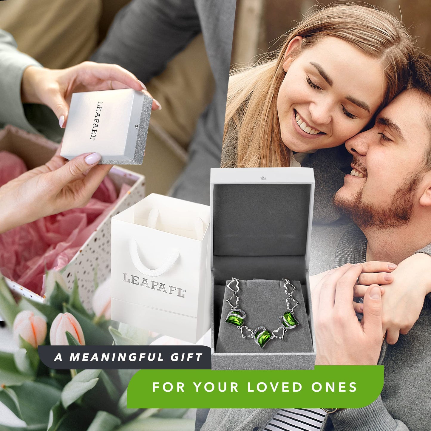 Urban Thread Infinity Love Heart Link Bracelets, Birthstone or Healing Stone Crystal Bracelet for Women, Silver Tone Jewelry Gifts for Her, 7-inch Chain and 2-inch Extender