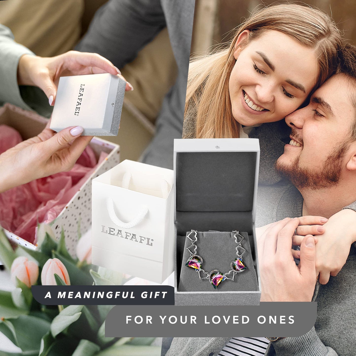 Urban Thread Infinity Love Heart Link Bracelets, Birthstone or Healing Stone Crystal Bracelet for Women, Silver Tone Jewelry Gifts for Her, 7-inch Chain and 2-inch Extender