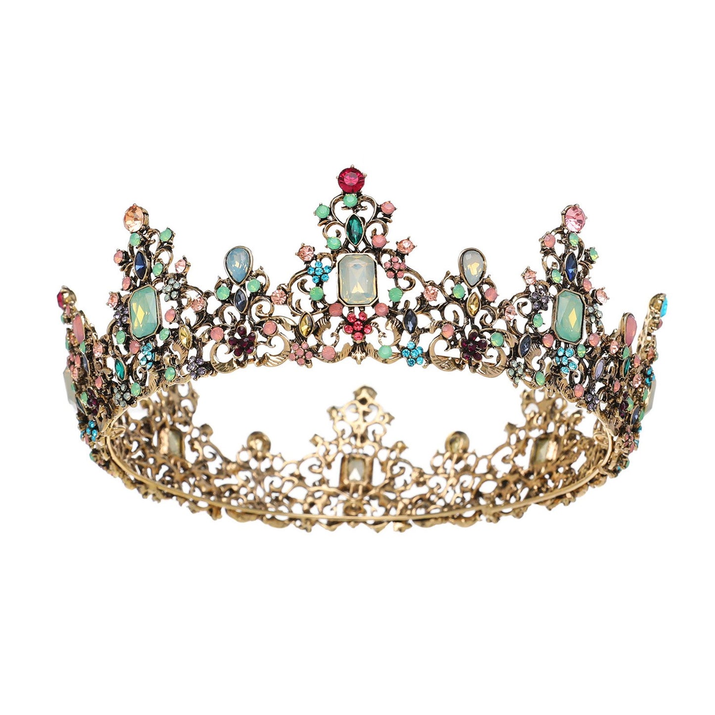 Urban Thread Queen Crown for Women - Baroque Wedding Tiaras and Crowns, Jeweled Tiara Crown, Prom Birthday Halloween Hair Accessories