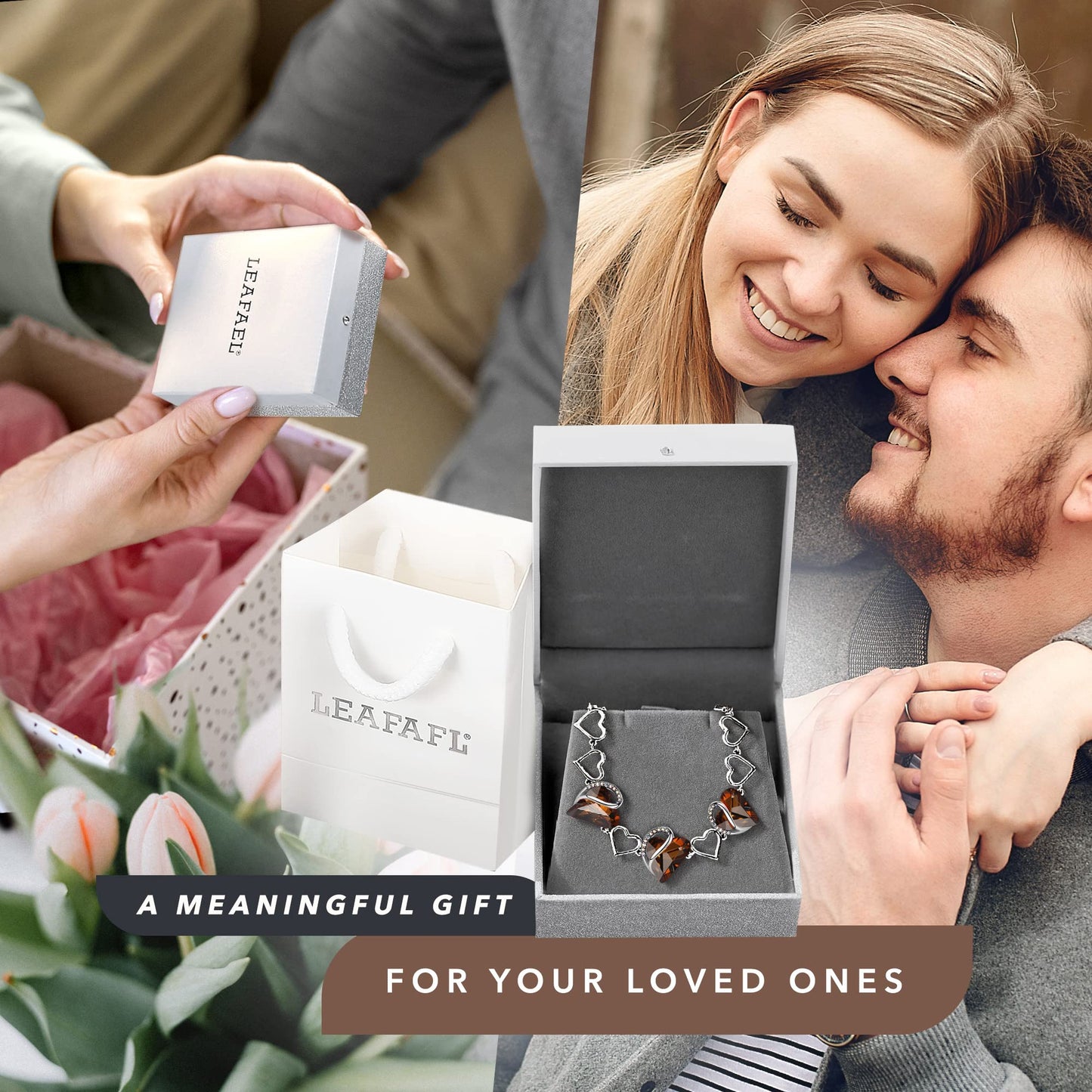 Urban Thread Infinity Love Heart Link Bracelets, Birthstone or Healing Stone Crystal Bracelet for Women, Silver Tone Jewelry Gifts for Her, 7-inch Chain and 2-inch Extender