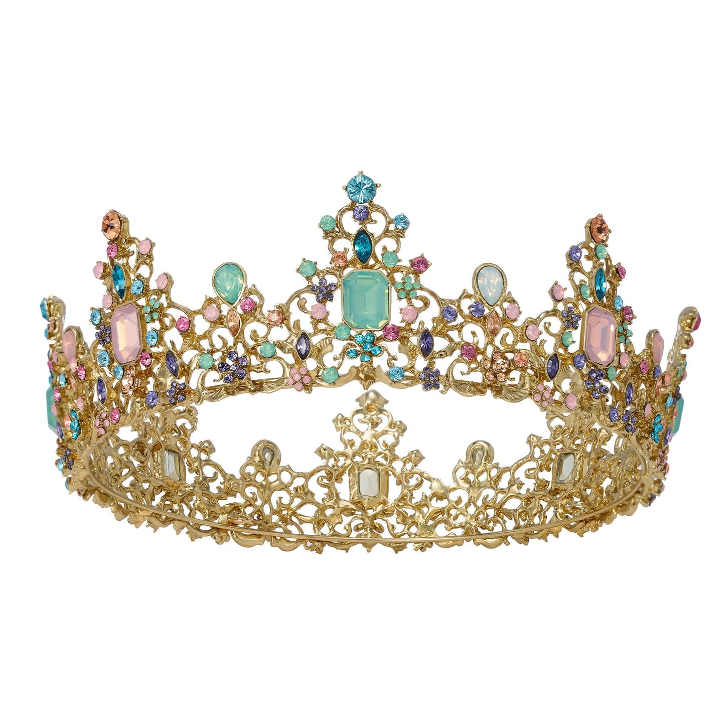 Urban Thread Queen Crown for Women - Baroque Wedding Tiaras and Crowns, Jeweled Tiara Crown, Prom Birthday Halloween Hair Accessories