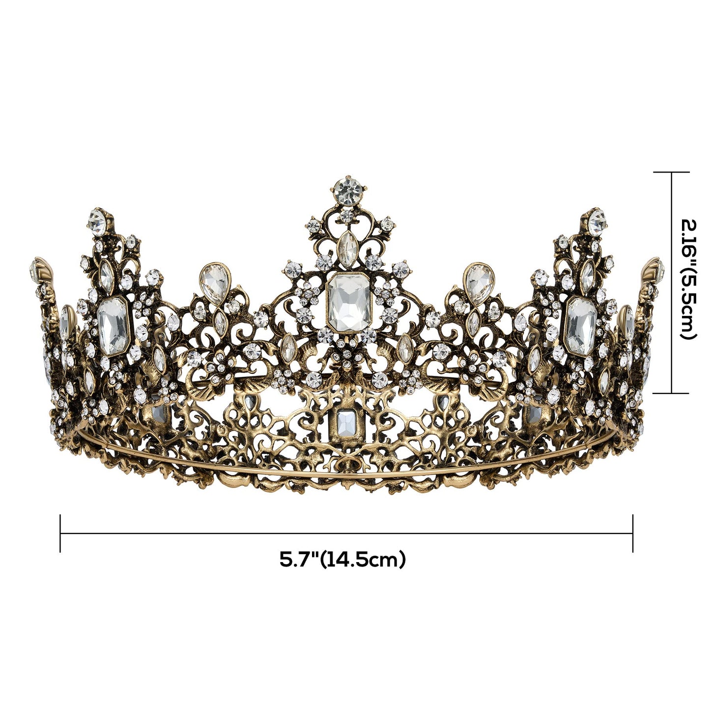 Urban Thread Queen Crown for Women - Baroque Wedding Tiaras and Crowns, Jeweled Tiara Crown, Prom Birthday Halloween Hair Accessories