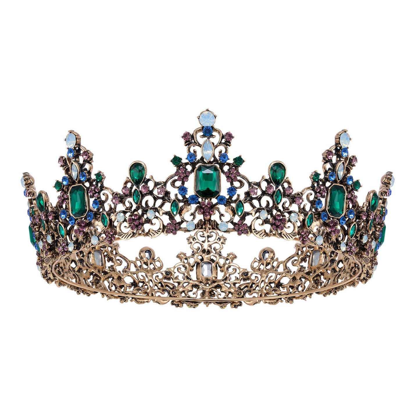 Urban Thread Queen Crown for Women - Baroque Wedding Tiaras and Crowns, Jeweled Tiara Crown, Prom Birthday Halloween Hair Accessories