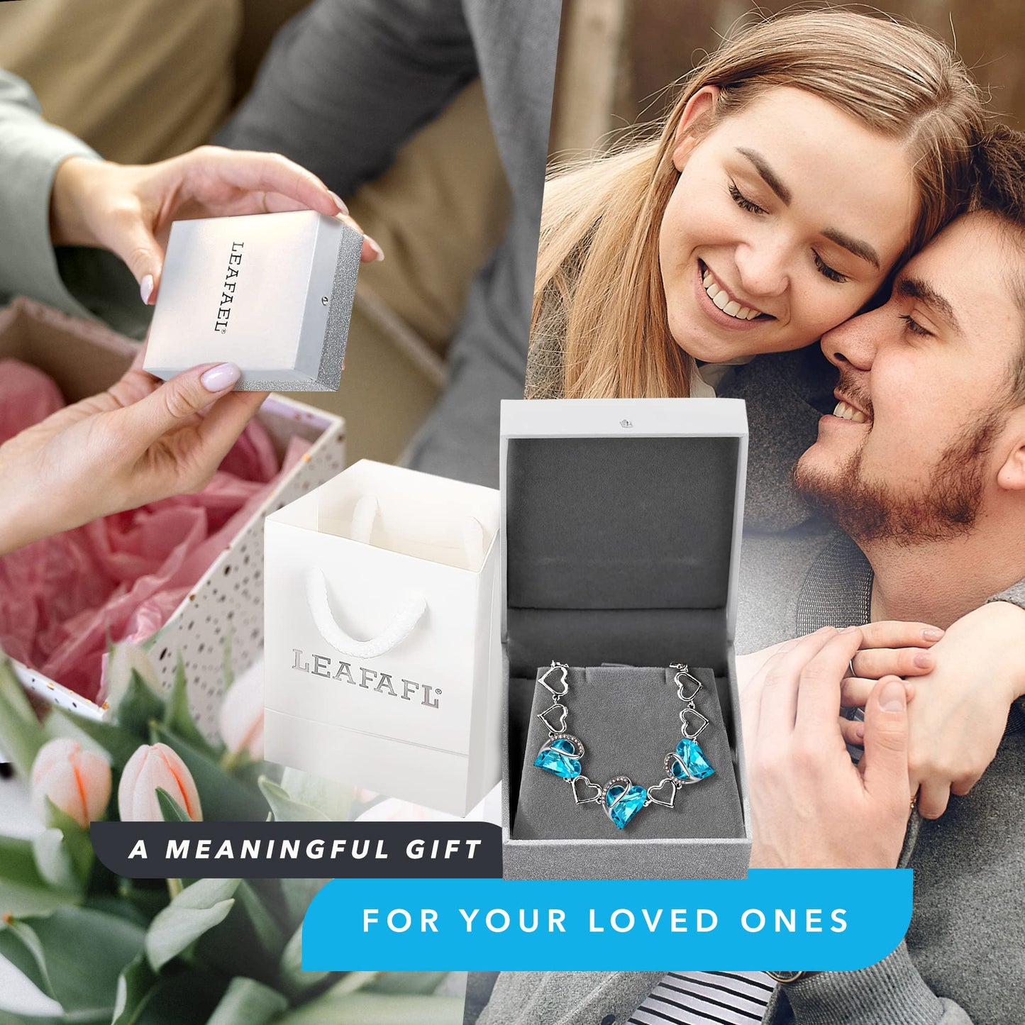 Urban Thread Infinity Love Heart Link Bracelets, Birthstone or Healing Stone Crystal Bracelet for Women, Silver Tone Jewelry Gifts for Her, 7-inch Chain and 2-inch Extender
