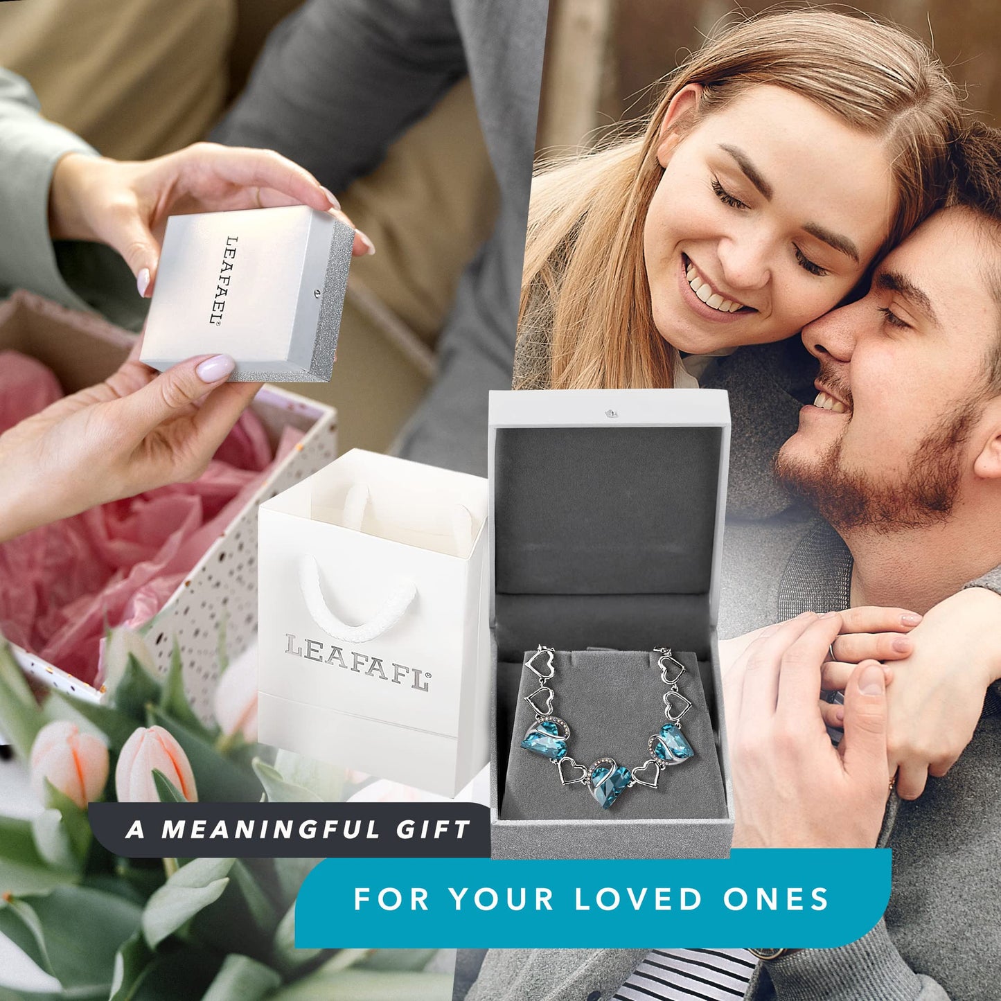 Urban Thread Infinity Love Heart Link Bracelets, Birthstone or Healing Stone Crystal Bracelet for Women, Silver Tone Jewelry Gifts for Her, 7-inch Chain and 2-inch Extender