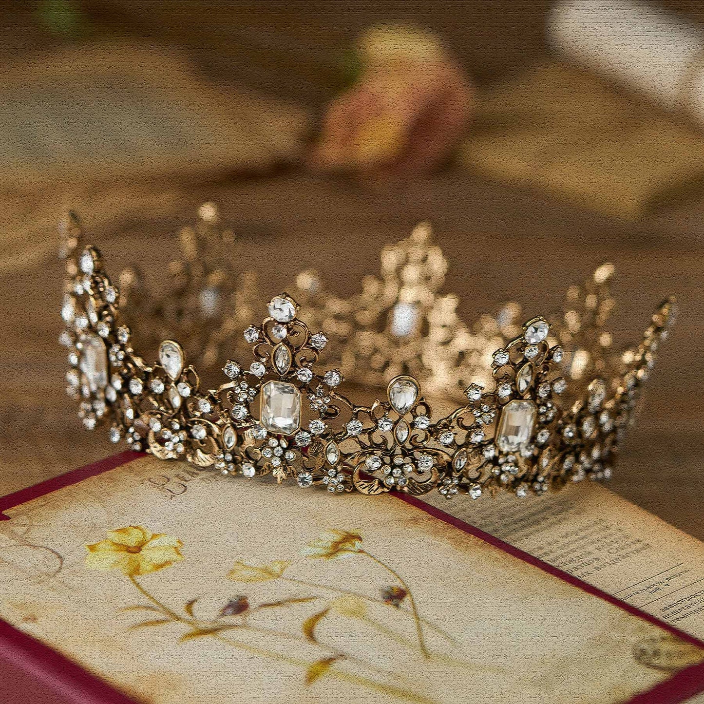 Urban Thread Queen Crown for Women - Baroque Wedding Tiaras and Crowns, Jeweled Tiara Crown, Prom Birthday Halloween Hair Accessories